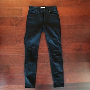Black 9 inch high rise skinny madewell jeans